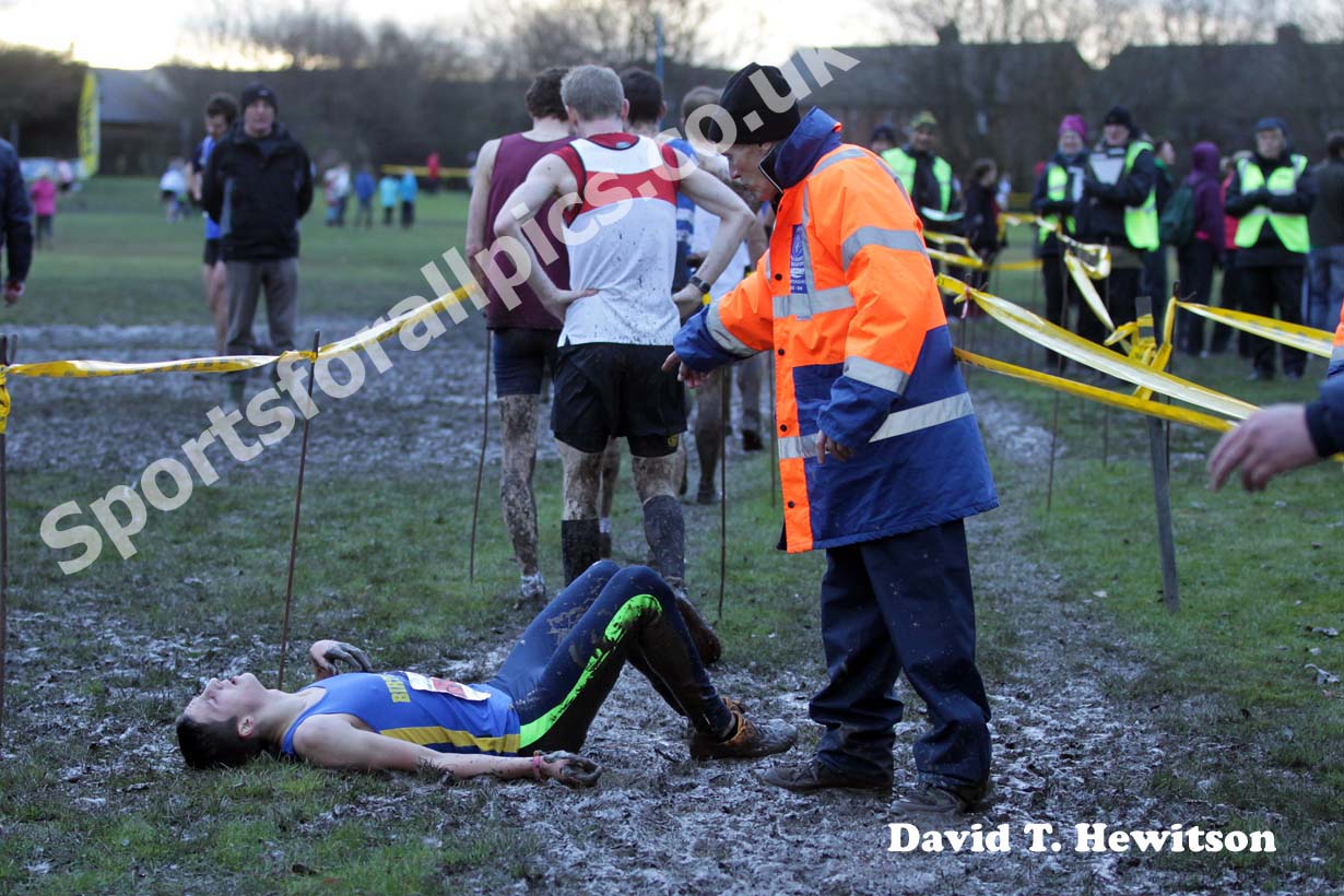 Red finish Start First North East Harrier League,  Jarrow.